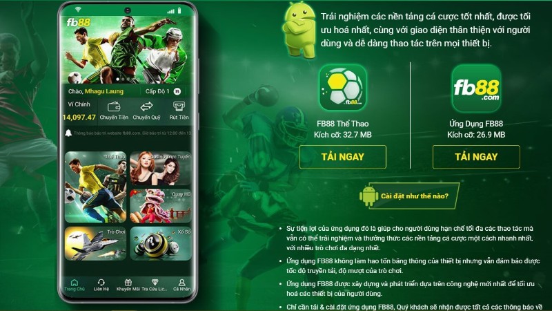 Tải app FB88 cho Android