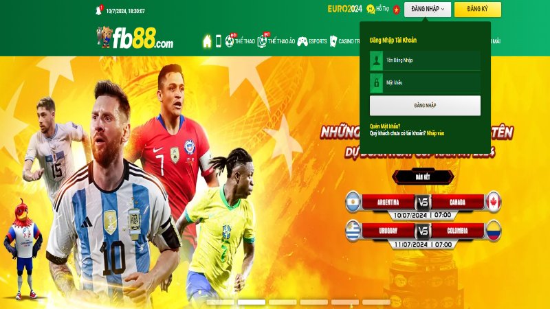 Nhấn vào nút "đăng nhập"