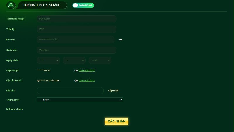 Có thể thay đổi thông tin đã cung cấp sau khi đăng ký không?